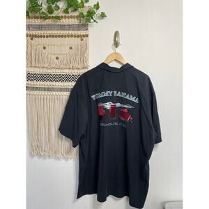 Tommy Bahama 100%Silk Embroidered Back Mens Short Sleeve Button Up XXL/Tall
